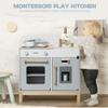 ROBOTIME Play Kitchen for Toddlers, Wooden Kids Kitchen Playset with Real Lights & Sounds/Ice Cube Dispenser, Pretend Play Montessori Toy, Gift for Ages 3+ (Blue) view 4
