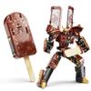 BOZOBO Ice Cream Transforming Toy, 2 in 1 Popsicle Transform into Robot Action Figure, DIY Transformation Figure Toys for Kids & Adults Action Figures for Boys Party Favors Gift (Brown) view 1