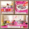 XINNOVEL Kids Play Kitchen Set, 2-in-1 Toddler Kitchen Playset with Sound & Light, Paly Sink with 60Pcs Play Food Toy and Kitchen Accessories, Kitchen Toys for Toddlers Kids Girls 3 4 5 view 4