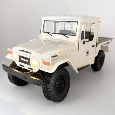 HLSFWDRIVE WPL C44 RC Rock Crawler RC Truck 4x4 1/16 Scale Remote Control Crawler Pickup Off Road All Terrain RTR with Proportional Control 370 Motor Upgraded Chassis Hobby Model for Adult