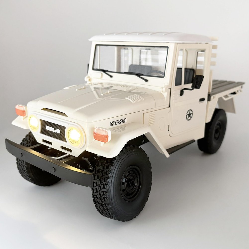 HLSFWDRIVE WPL C44 RC Rock Crawler RC Truck 4x4 1/16 Scale Remote Control Crawler Pickup Off Road All Terrain RTR with Proportional Control 370 Motor Upgraded Chassis Hobby Model for Adult