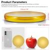 Optical Glass Spinning Top Base, Double Concave Crystal, Diameter 3.94"(100mm), Thicker 0.55"(14mm), Smoother Low Friction Helps Extend Spin Time, Impact-Resistant (S, Golden) view 2