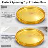 Optical Glass Spinning Top Base, Double Concave Crystal, Diameter 3.94"(100mm), Thicker 0.55"(14mm), Smoother Low Friction Helps Extend Spin Time, Impact-Resistant (S, Golden) view 4