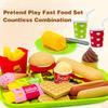 26PCS Pretend Play Kitchen Food Set - Dessert Toys with Hamburger, Hot Dog, Fries, Drink & Tray Detachable Play House Kitchen Accessories Role Play Toys Gift for Toddlers Boys Girls 3 4 5+ Years Old view 4