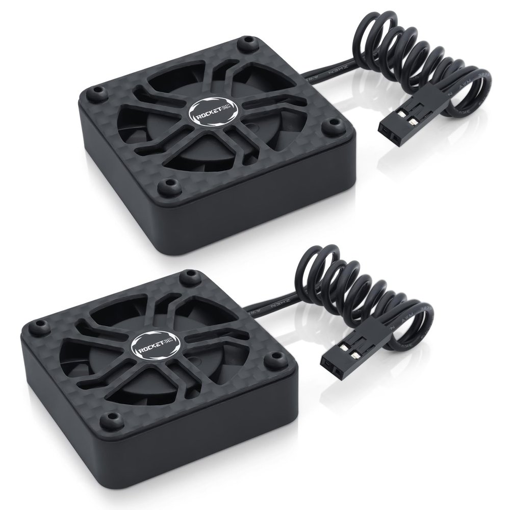 2 Pack Surpass Hobby 40mm RC Cooling Fans,16000 High RPM RC Car Motor Fan for 1/8 1/10 RC Car Truck Truggy (Without Motor Heatsink)