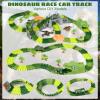 Flexible Dinosaur World Road Race, 277 PCS Dinosaur Race Car Track Set, Dinosaur Track Toys, for 3 4 5 6 7 Year & Up Old Boys view 4