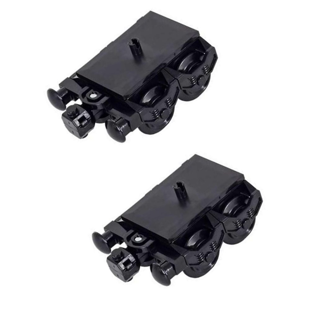 MOC City Creative Building Block Train Wheels, Black, 2-Piece Set, DIY Compatible with City Train Construction Sets