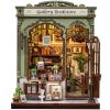 Cutefun Book Nook Kit - DIY Miniature Dollhouse Kit for Adults and Teens, 3D Wooden Puzzle Library Mini House Building Kit with LED Bookshelf Insert Decor Creative Gifts (Gallery Bookstore) view 1