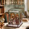 Cutefun Book Nook Kit - DIY Miniature Dollhouse Kit for Adults and Teens, 3D Wooden Puzzle Library Mini House Building Kit with LED Bookshelf Insert Decor Creative Gifts (Gallery Bookstore) view 2