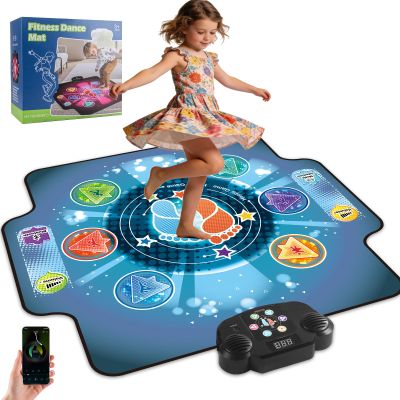 BulaBe Upgraded Dance Mat for Kids with Wireless Bluetooth, 5 Game Modes, LED Lights,Electronic Music Game Dance pad Floor Toys for Girls Boys Birthday Gifts Ages Toddlers 3-5 4-8 8-12 Year Old