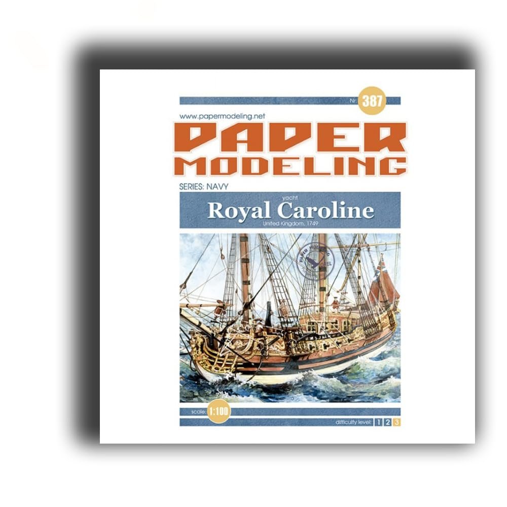OREL387 1/100 Yacht Royal Caroline. Great Britain, 1749. Series: Navy Paper Model kit