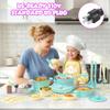 Gotoofun Kids Cooking Sets Real Mini Kitchen, Safe Cooking Set for Kids Ages 8-12, Real Food Making Montessori Kitchen Playset with Dishes & Kids Knife Set for Girls Boys view 2