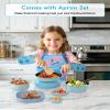 Gotoofun Kids Cooking Set Real for Ages 8-12, Real Mini Kitchen Tools with Stove Burner & Safe Knife, Montessori Cooking Toys for Boys & Girls, Easy Beginner Cooking Gift  Blue view 2