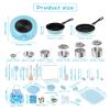Gotoofun Kids Cooking Set Real for Ages 8-12, Real Mini Kitchen Tools with Stove Burner & Safe Knife, Montessori Cooking Toys for Boys & Girls, Easy Beginner Cooking Gift  Blue view 3