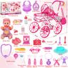 Baby Doll Stroller Toys Set, 12 Doll with Accessories, 28Pcs Baby Dolls and Stroller Set with Care Bag, Clothes, Baby Bottle, Realistic Pretend Play Toy for Girls 3-5, 4-6, 7 Years Old Toddler Gift view 2