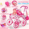 Baby Doll Stroller Toys Set, 12 Doll with Accessories, 28Pcs Baby Dolls and Stroller Set with Care Bag, Clothes, Baby Bottle, Realistic Pretend Play Toy for Girls 3-5, 4-6, 7 Years Old Toddler Gift view 4
