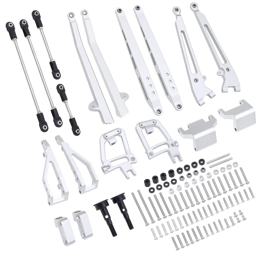 Aluminum 1/10 Twin I-Beam 2WD Pre-Runner Suspension Conversion Kit for SCX10 I II 90046 AXI03025,AXI90104, AX90059 Upgrade Parts(Silver)