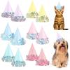 24 Pcs Iridescent Foil Pastel Mini Party Hats for Dog Cat Birthday Party Supplies Pastel Rainbow Small Puppy Birthday Hats Colorful Paper Cone Caps for Dolls Animals Pets Grooming Costume Accessories view 1