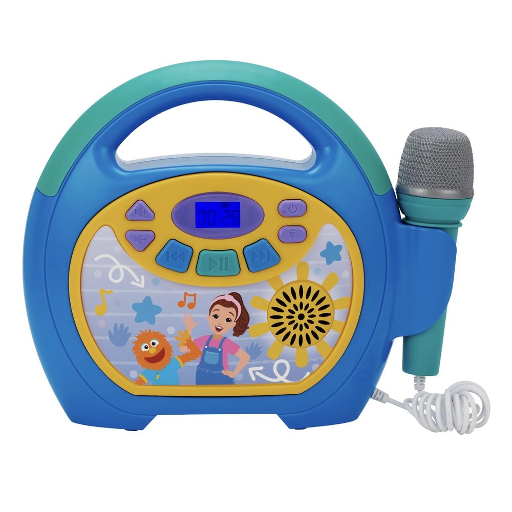eKids Ms Rachel Kids Karaoke Machine, Portable Bluetooth Party Speaker with Microphone and Built-in Music, Designed for Fans of Ms Rachel Toys
