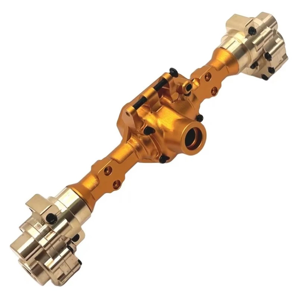 Compatible with Wltoys 104006 104010 104020 104026 1/10 RC Car Upgrade Parts Accessories Front Rear Portal Axle Gear Housing RC car Front Rear axle(Yellow,Rear)
