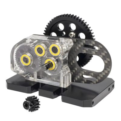 tctrbvv for SCX10 for Comp for Builds PRO for Element for Gspeed for LCG for Chassis 1/10 RC Crawler Aluminum 2Low Transmission Overdrive Gearbox Set RC Car Parts(Black 2)