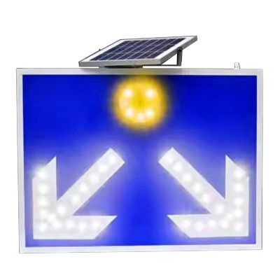 Fork Road Traffic Sign Solar Light Arrow Lane Sign Metal Aluminum Luminous Traffic Sign Advanced Reflective Film Traffic Sign(40 * 60cm)