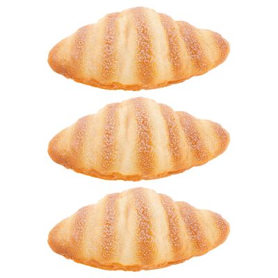 SOLUSTRE 3pcs Artificial Croissant: Realistic Fake Bread for Display - Simulation Food Decoration - Croissant Props for Photography - Bakery Kitchen Decor