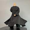 1/12 Male Soldier Clothes Black Robe Wire Coat+Pants Model for 6'' Romankey view 1