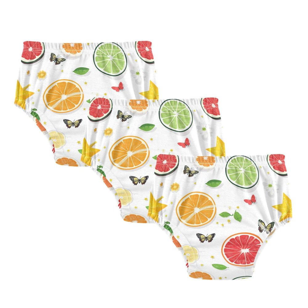 JUNZAN Fresh Star Fruit Fruit White Potty Training Underwear Pants Reusable Cotton Underwear Briefs Toddler Boxer Briefs 4T