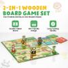 2-in-1 Wooden Board Games for Kids & Families  Premium Wood Ludo Board Game & Snakes and Ladders Board Game | Classic Family Board Games Set with Dice & Pieces, Fun Educational Gift for Boys & Girls view 2