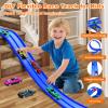 EFCRBS 15Ft Flex Track, Flexible Race Car Track for Kids Toy with 10 Suction Cups, Rolls Up Portable Racetrack Compatible with Hot Wheels & Diecast 1/64th Cars, Birthday Gifts for Boys Girls (Blue) view 4