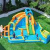 Yaheetech Inflatable Water Slide 11-in-1 Outdoor Blow Up Water Slide w/Storage Bag & 950W Blower, Bounce House w/ 2 Long Slides & Small Deeper Pool & Large Climbing Wall & Awning, Blue view 2