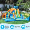 Yaheetech Inflatable Water Slide 11-in-1 Outdoor Blow Up Water Slide w/Storage Bag & 950W Blower, Bounce House w/ 2 Long Slides & Small Deeper Pool & Large Climbing Wall & Awning, Blue view 4