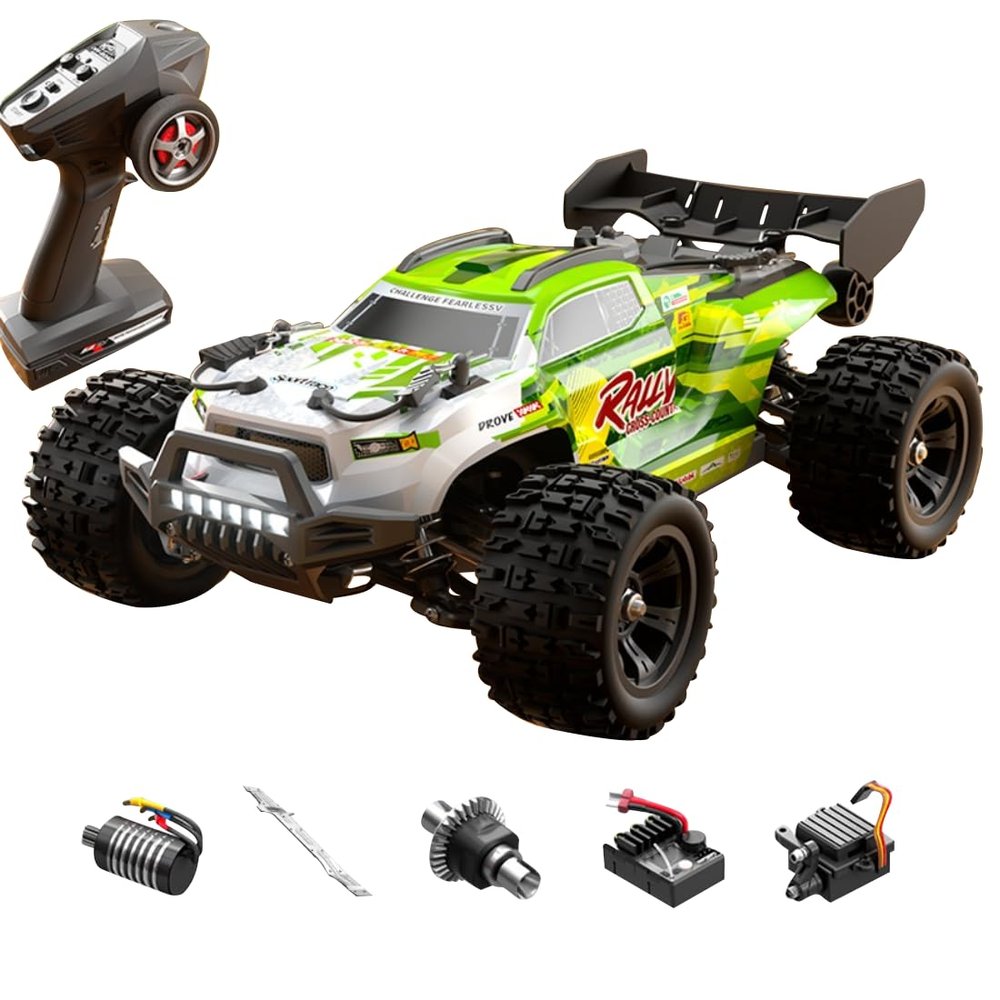 1/18 Scale RC Truck for Adults & Teens, 4WD Monster Truck Brushless High Speed Off-Road Remote Control Car with 2.4GHz Full Proportional Control All-Terrain Racing Vehicle