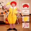 IIMMER Big Boys Halloween 5 Piece Ronal Polo Collar Circus Clown Outfits for Girls Yellow & Red Stripes 11-12 Years view 4