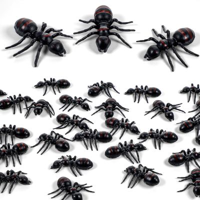 30 PCS Big Plastic Ants, 1.6" Black Ant Realistic, Black Plastic Mock Reptile Insects, Halloween Prank Props for Party Decoration Supplies April Fool's Day Props