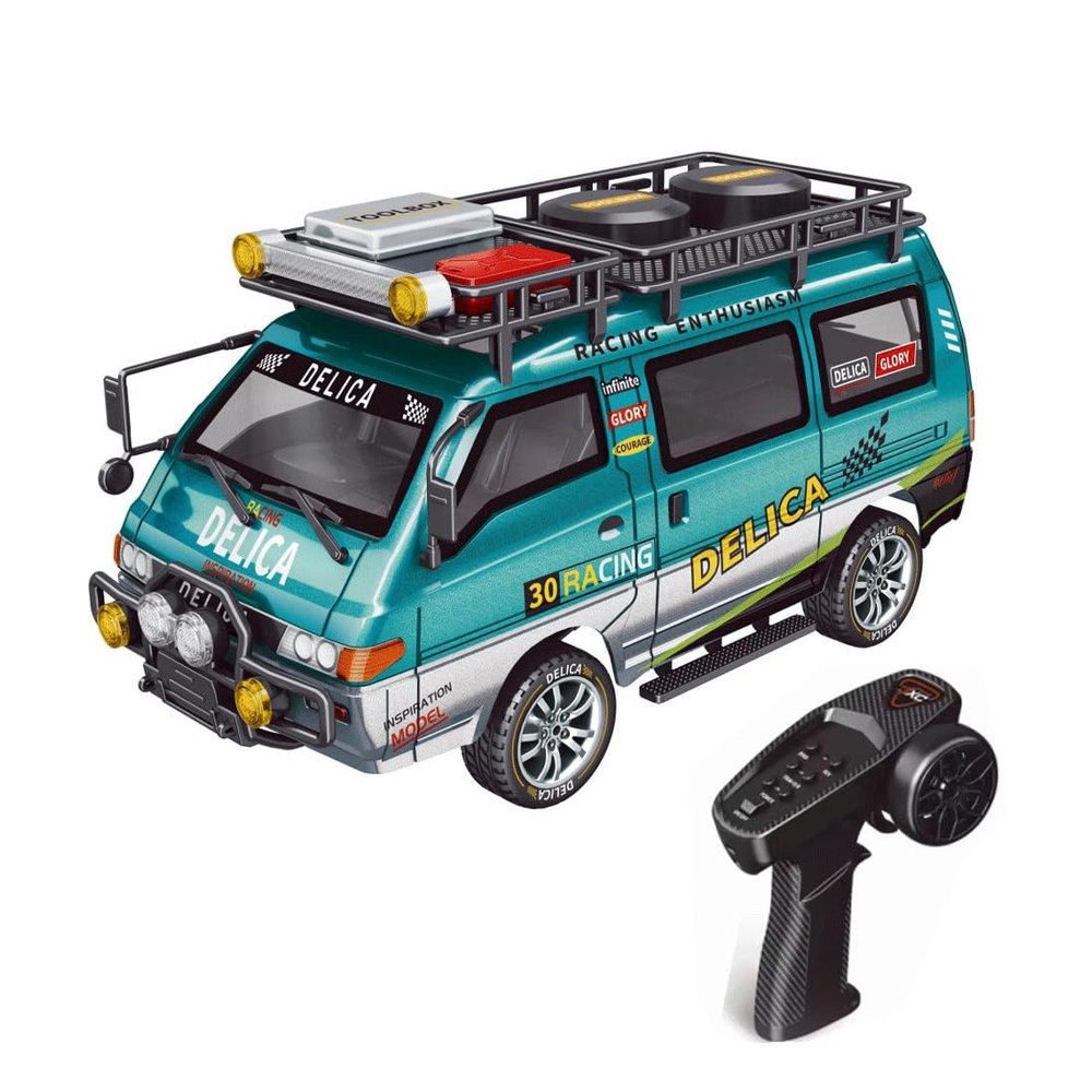 1:24 Scale RC Delica Van, Full Proportional 2WD Remote Control Car with Working Headlights & Gearbox, 2.4GHz Hobby RC Model Vehicle for Adults & Collectors