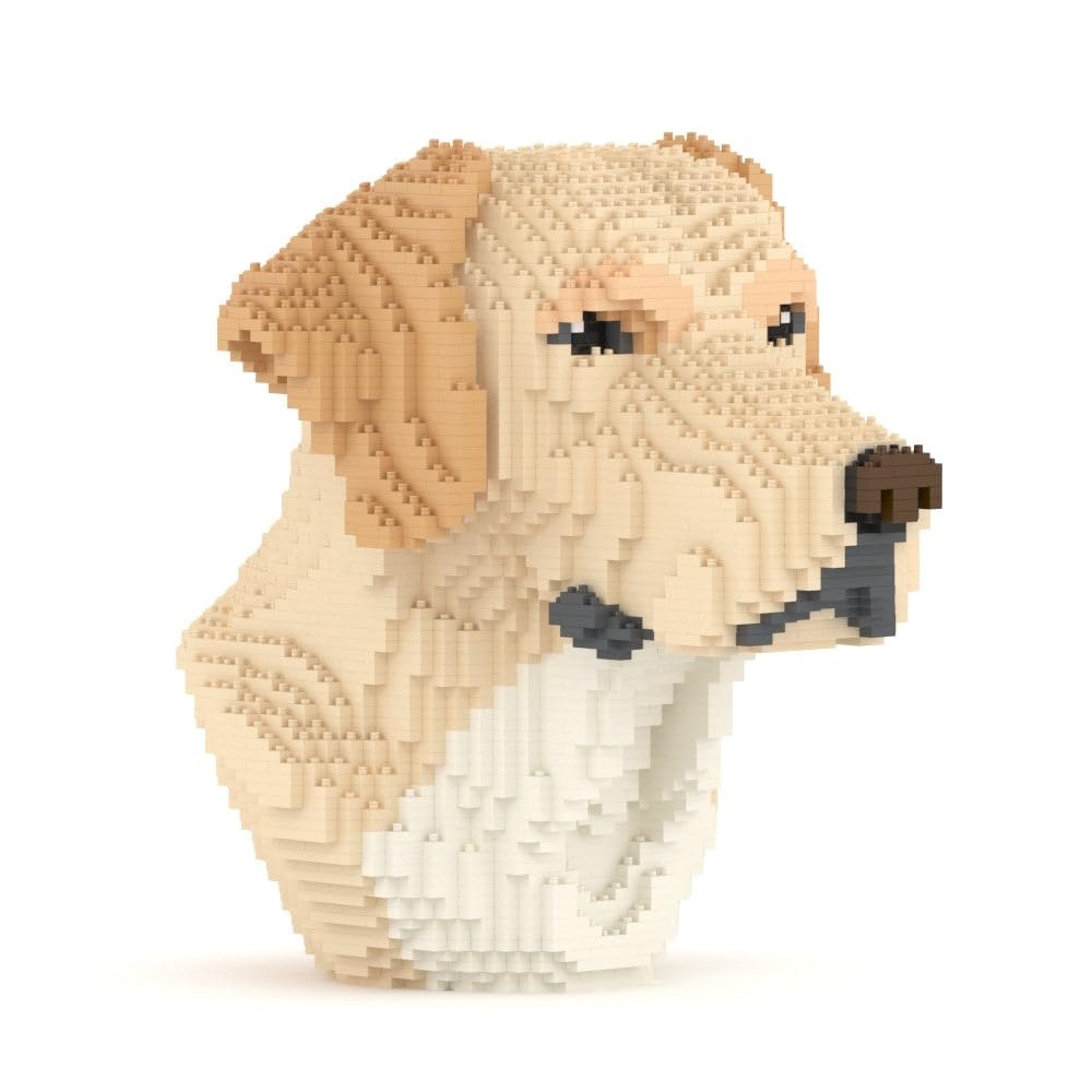 JEKCA Labrador Bust 01S | Dog Bust Plastic Building Blocks | Desk Decoration | Age 14+