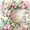 102pcs Tea Party Decorations Balloon Garland Arch Kit with 2 Giant Floral Teapot Foil Balloons, 18/12/10/5 Inch Sage Green Dusty Pink Cream Latex for Girls Birthday,Garden Bridal Shower view 1