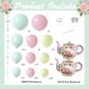 102pcs Tea Party Decorations Balloon Garland Arch Kit with 2 Giant Floral Teapot Foil Balloons, 18/12/10/5 Inch Sage Green Dusty Pink Cream Latex for Girls Birthday,Garden Bridal Shower view 2