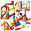 3 otters Magnetic Building Sticks, STEM Educational Toy for Kids Montessori Preschool Sensory Toys with 2 Magnetic People for Toddlers Boys Girls Birthday Gift Classroom Activities Christmas Party view 1