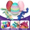 CHolic 12PCS 3D Printed Dragon Eggs with Dragon Inside, Mini Dinosaur Eggs Articulated Crystal Animal Fidget Toy for Party Decor, Brithday Gift, Halloween view 4