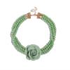Bohemian Multi Layered Pearl Necklace With Floral Collarbone Chain For Women,green,36+7cm view 1