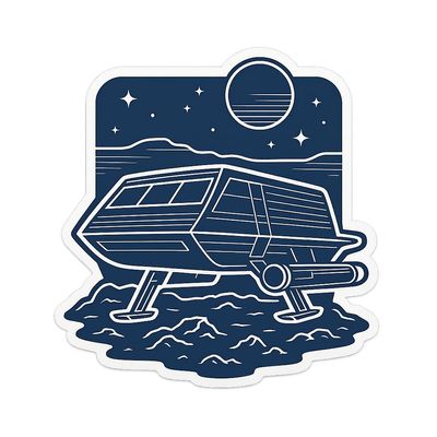 Classic Shuttlecraft Galileo TOS Vehicle Blueprint Style Sticker (2.5" x 2.75")