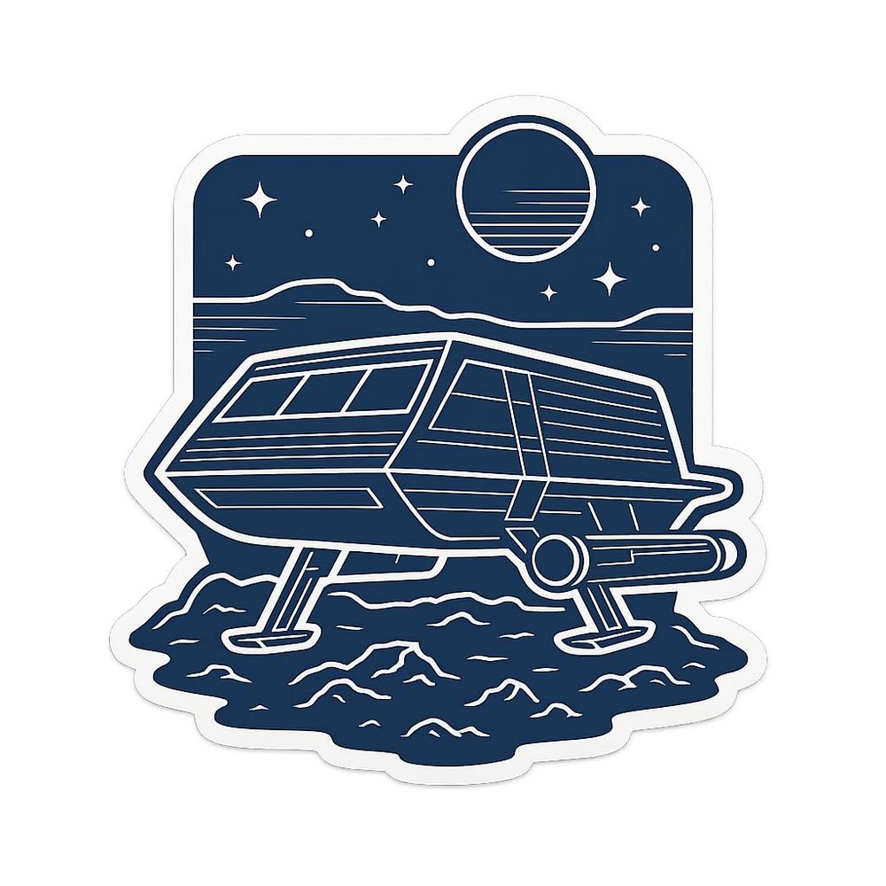Classic Shuttlecraft Galileo TOS Vehicle Blueprint Style Sticker (2.5" x 2.75")