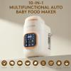 10 IN 1 Baby Food Maker, Glass Baby Food Mills, Baby Food Blender for Baby Puree, Fruit, Meat, Vegatable, Easy Cleaning, Touch Screen Control, Cook at Home 10oz (White) view 2