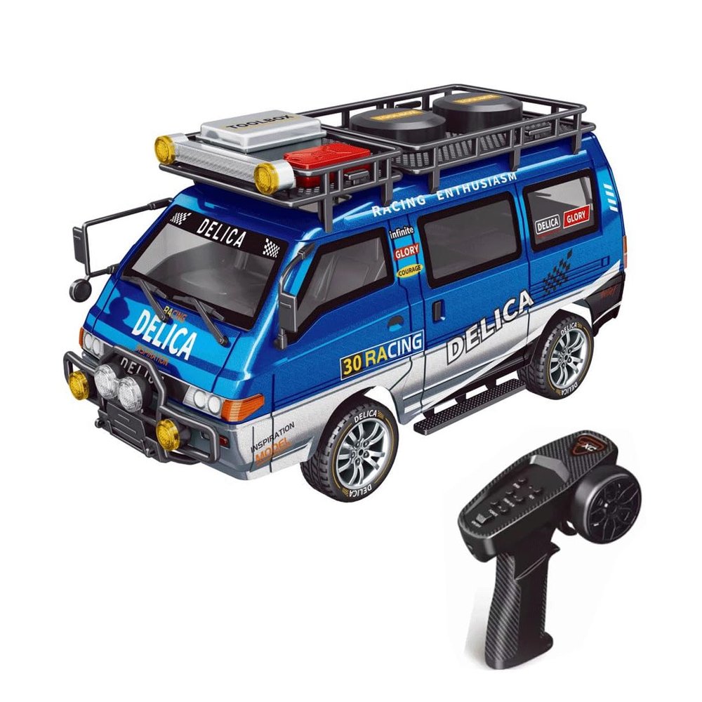 1:24 Scale RC Delica Van, Full Proportional 2WD Remote Control Car with Working Headlights & Gearbox, 2.4GHz Hobby RC Model Vehicle for Adults & Collectors