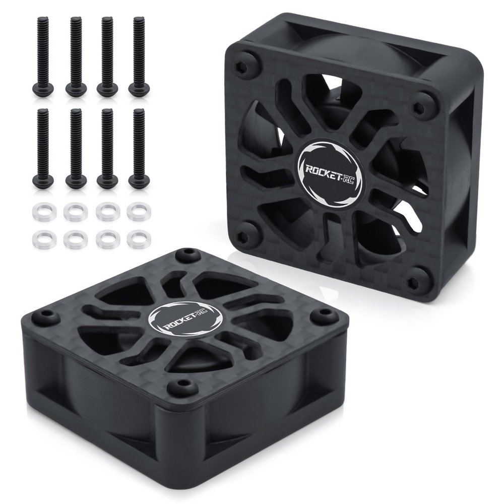 Surpass Hobby 2 Pack 30mm RC Cooling Fans,27000 High RPM RC Car Motor Fan for 1/8 1/10 RC Car Truck Truggy (Without Motor Heatsink) Black