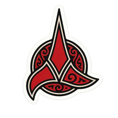 Klingon Symbol Tribal Crest Badge Sticker (2.25" x 3")