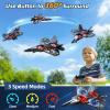 MSKOLER Foam Remote Control Airplane for Kids 8-12, 2.4 GHz RC Plane with Colorful Lights, 360 Flips and Stunt Roll, RC Airplane Toy for Boys and Girls Ages 8-16, Gift for Kids and Adults (Gray) view 3